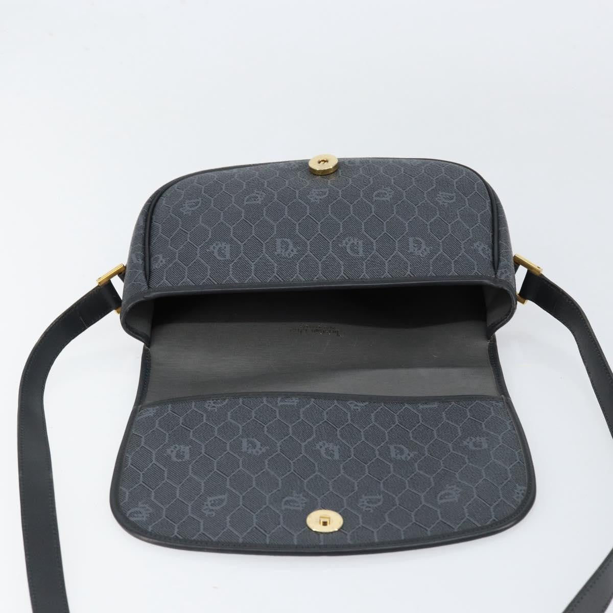 Christian Dior Vintage Honeycomb Shoulder Bag Canvas, BLACK, CANVAS, Shoulder bag
