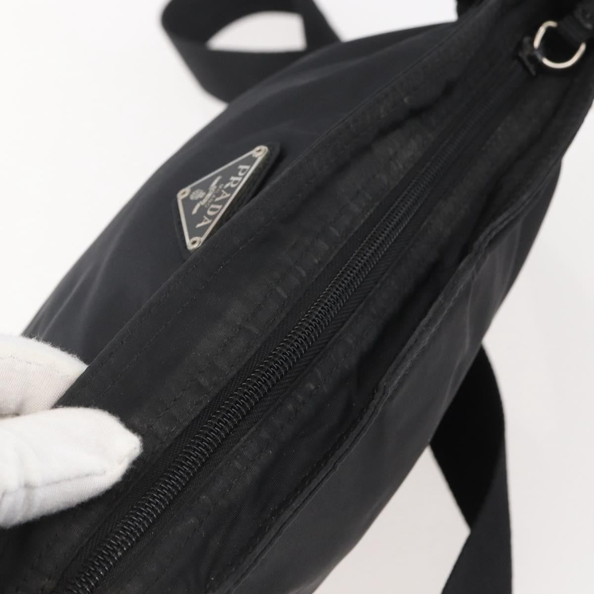 Prada Flat Messenger Bag Tessuto, BLACK, NYLON, Shoulder bag