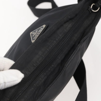 Prada Flat Messenger Bag Tessuto, BLACK, NYLON, Shoulder bag