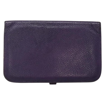 Hermes Dogon Duo Combined Wallet Leather, PURPLE, LEATHER, Wallets