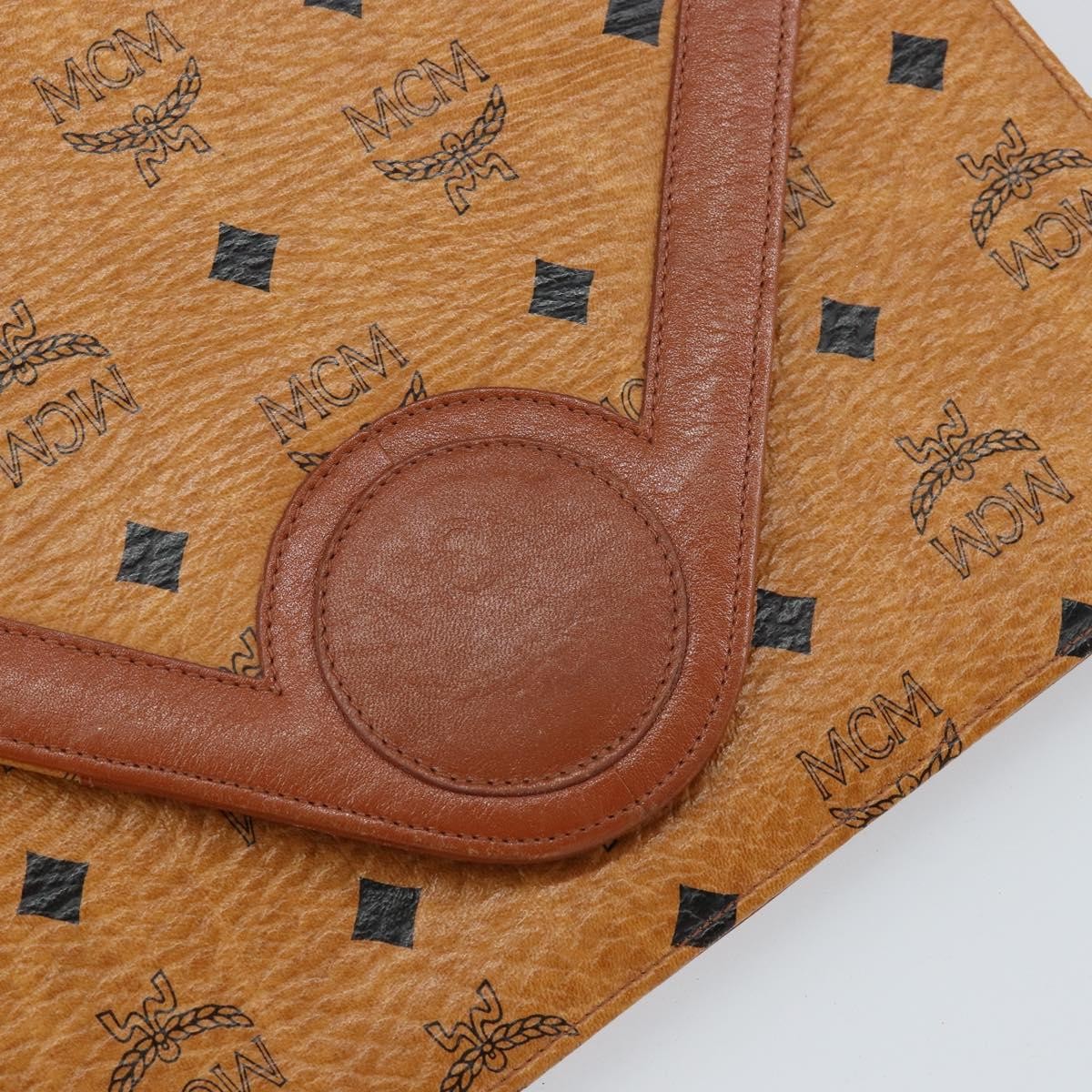 MCM Visetos Shoulder bag Canvas and Leather, BROWN, CANVAS, Shoulder bag