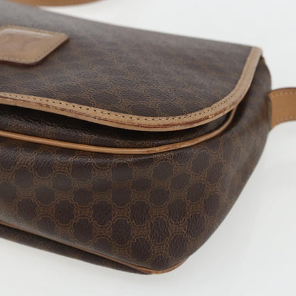 Celine Vintage Macadam Shoulder Bag Canvas and Leather, BROWN, CANVAS, Shoulder bag