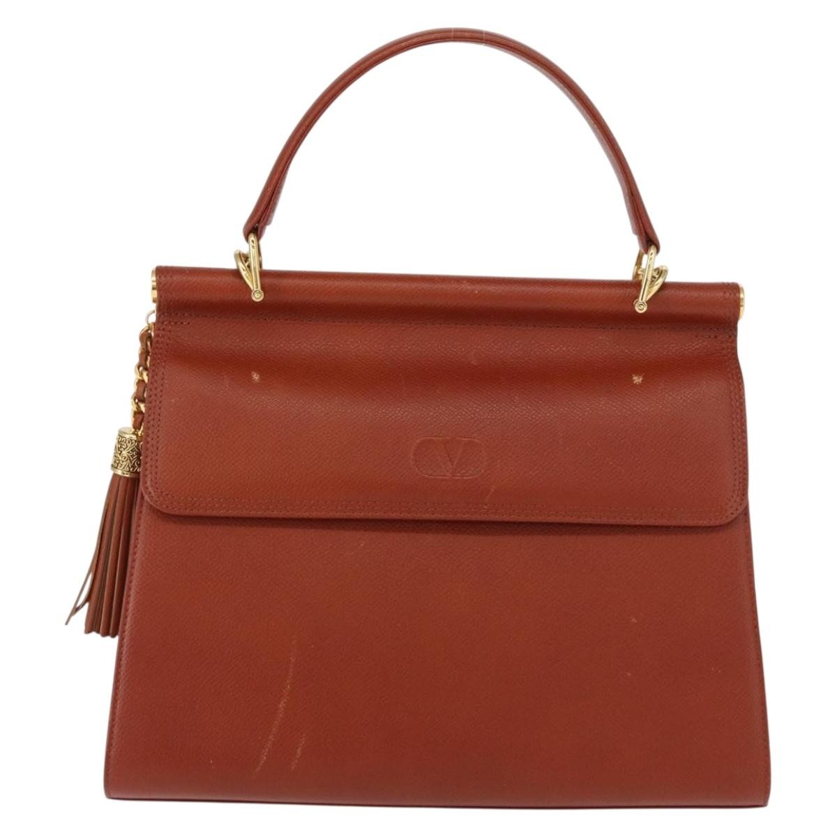 Valentino Garavani Vintage Handbag Leather, BROWN, LEATHER, Handbag