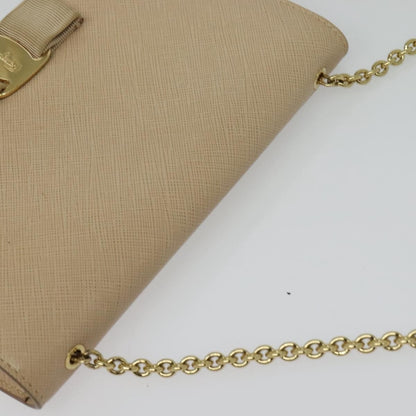 Salvatore Ferragamo Ginny Crossbody Bag Leather, BEIGE, LEATHER, Shoulder bag