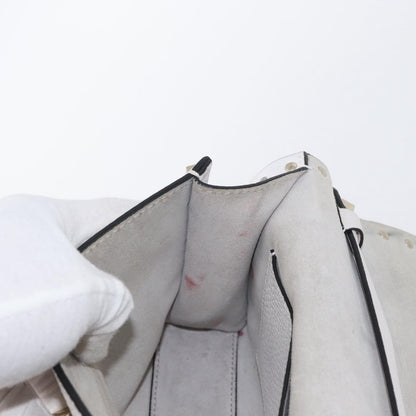 Valentino Garavani Rockstud Flip Lock Flap Bag Leather, WHITE, LEATHER, Shoulder bag