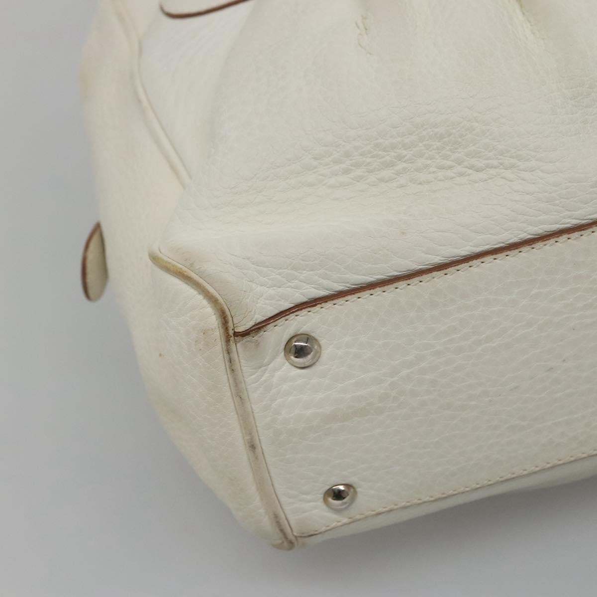 Salvatore Ferragamo Gancini Buckle Shoulder Bag Leather, WHITE, LEATHER, Shoulder bag