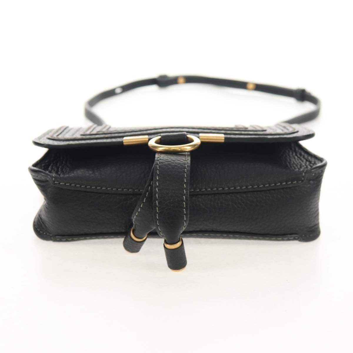 Chloe Marcie Belt Bag Leather, BLACK, LEATHER, Shoulder bag