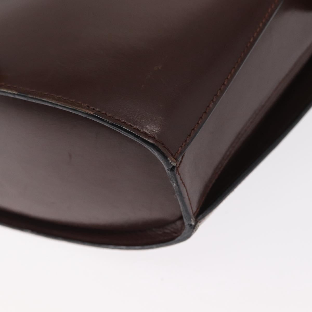 Celine Circle Logo Shoulder Bag Leather, BROWN, LEATHER, Shoulder bag
