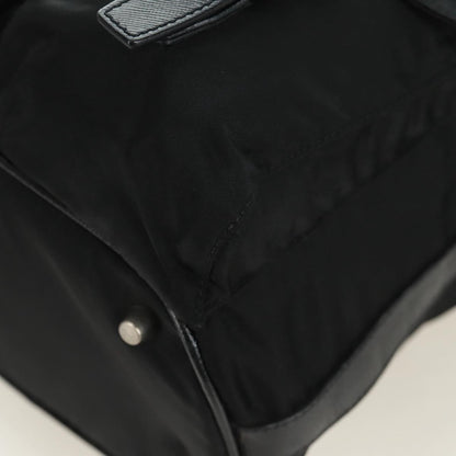 Prada Double Pocket Drawstring Shoulder Bag Tessuto, Black, Nylon, Shoulder Bag