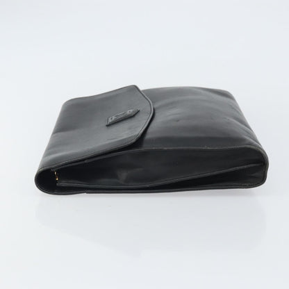 Celine Clutch Bag Leather, BLACK, LEATHER, Clutche & pouche