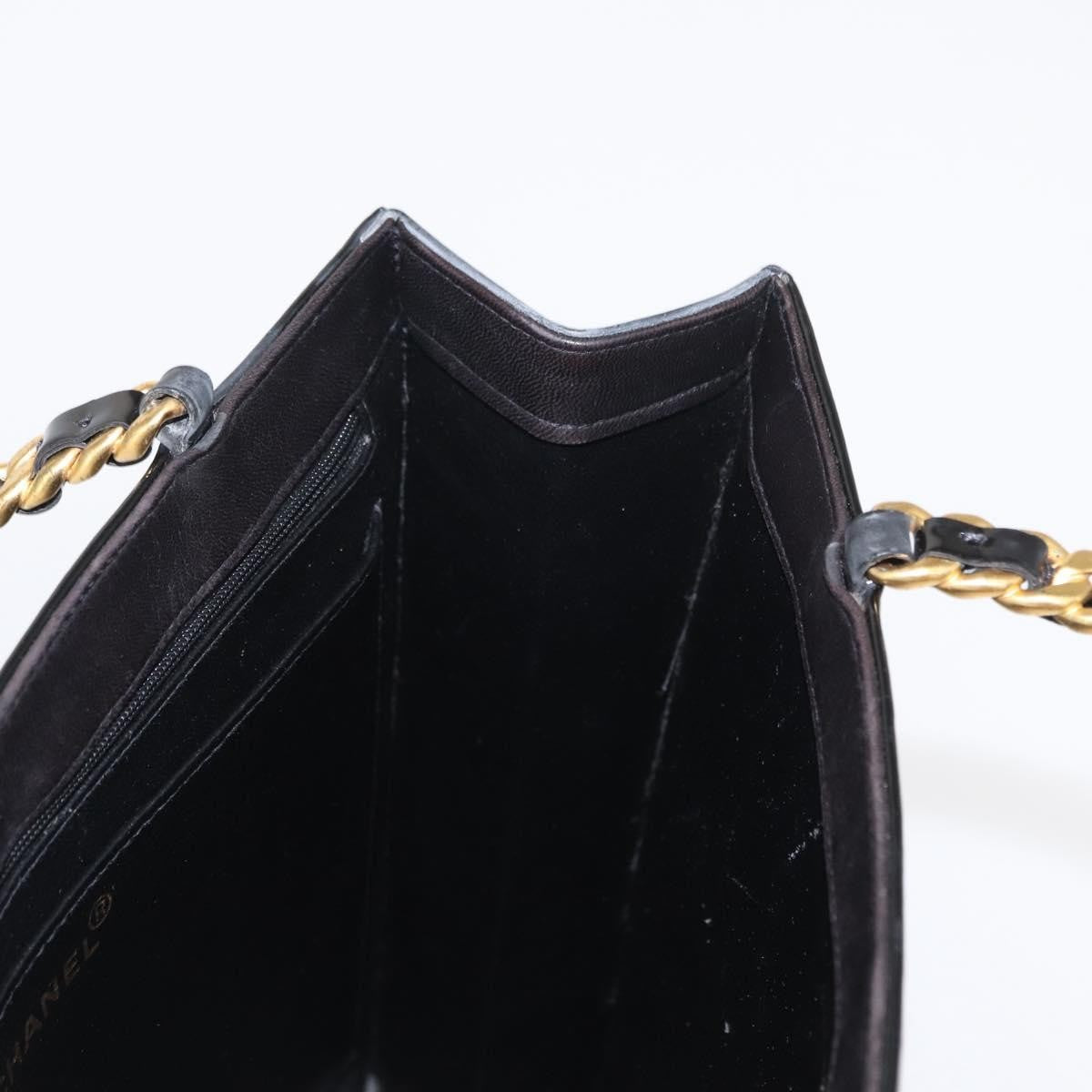 Chanel Chocolate bar tote Leather, BLACK, PATENT_LEATHER, Handbag