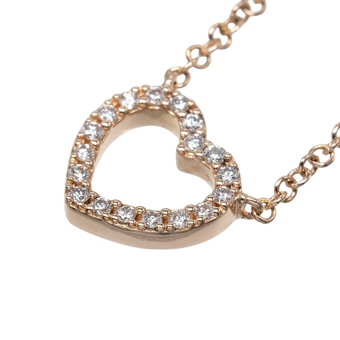 Tiffany & Co. Metro Heart Pendant Necklace 18K Rose Gold and Diamonds, GOLD, ROSE_GOLD, Necklace