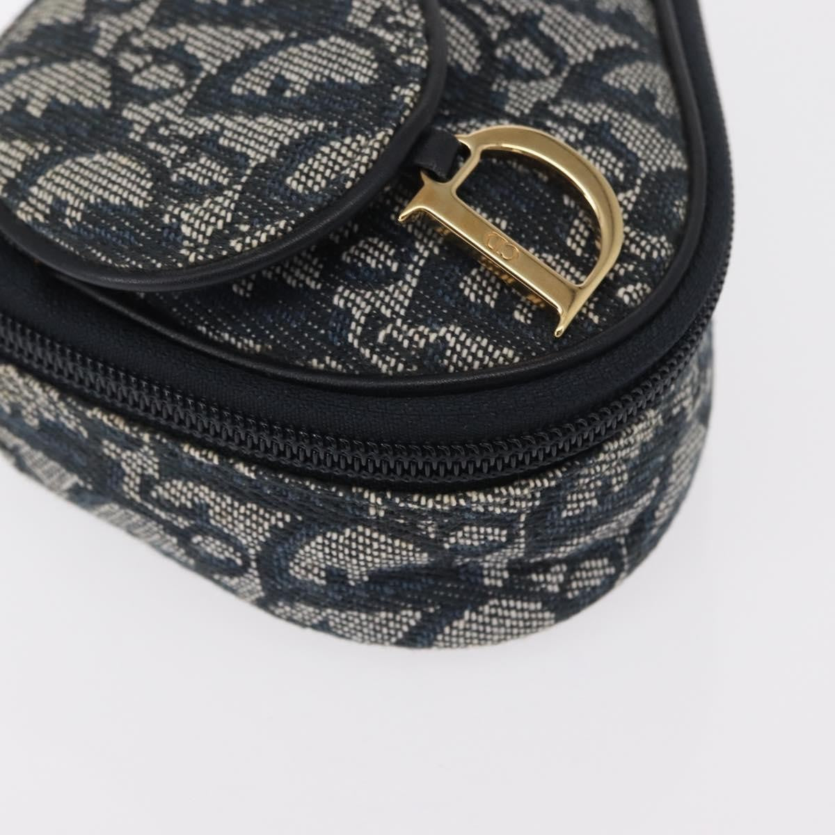 Christian Dior Saddle Zip Pouch Diorissimo Canvas, BLUE, CANVAS, Clutche & pouche