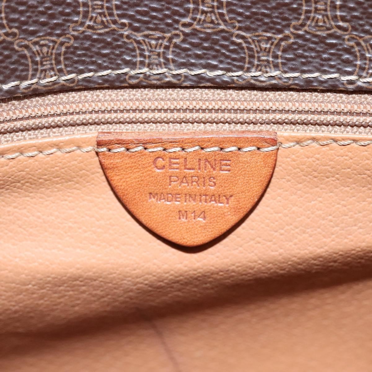 Celine Vintage Macadam Shoulder Bag Canvas and Leather, BROWN, CANVAS, Shoulder bag