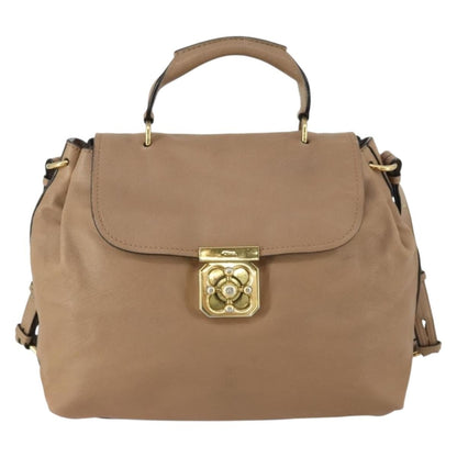 Chloe Elsie Convertible Satchel Leather, BEIGE, LEATHER, Handbag