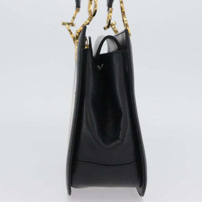 Salvatore Ferragamo Gancini handbag Leather, BLACK, LEATHER, Handbag