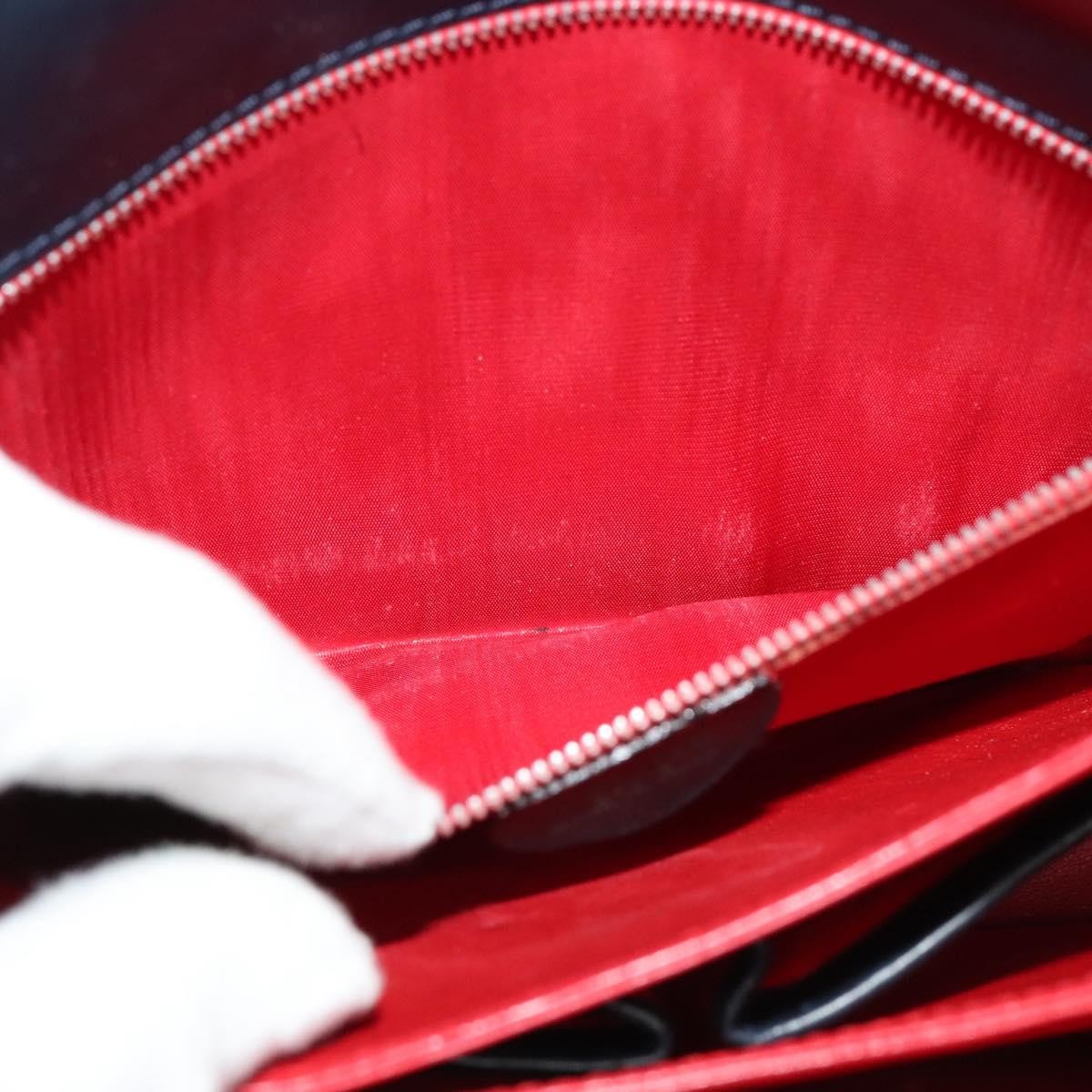 Celine Circle logo Leather, NAVY, LEATHER, Shoulder bag