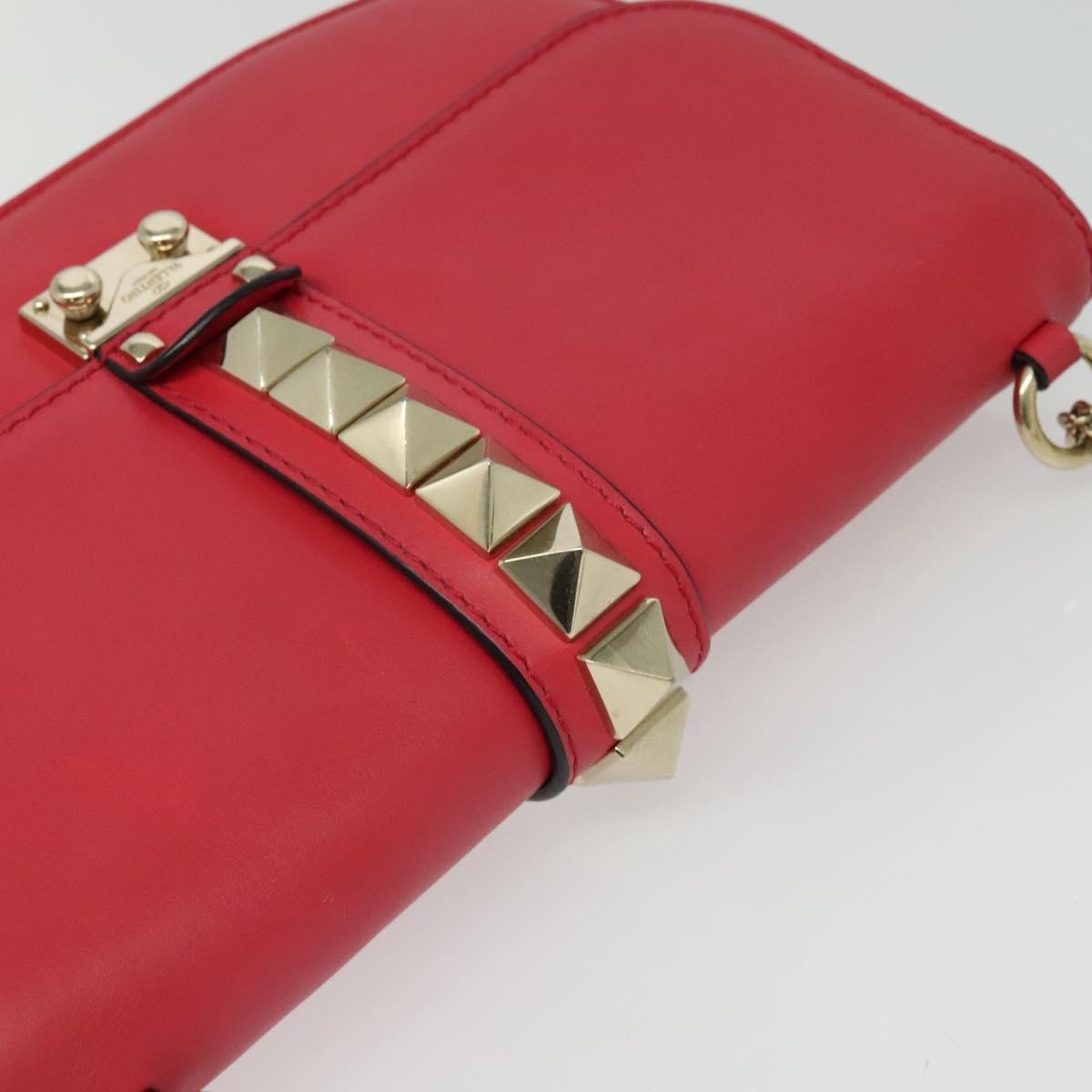 Valentino Garavani Rolling Rockstud Glam Lock Shoulder Bag Leather, PINK, LEATHER, Shoulder bag