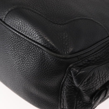 Prada Side Pocket Hobo Vitello Daino, BLACK, LEATHER, Shoulder bag