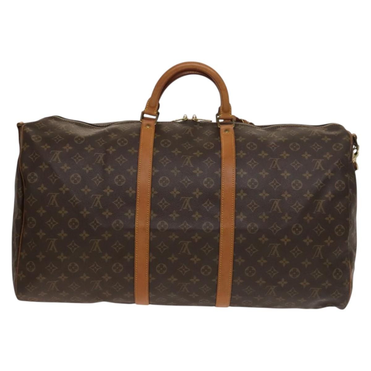 Louis Vuitton Keepall Bandouliere Bag Monogram Canvas, BROWN, CANVAS, Travel bag