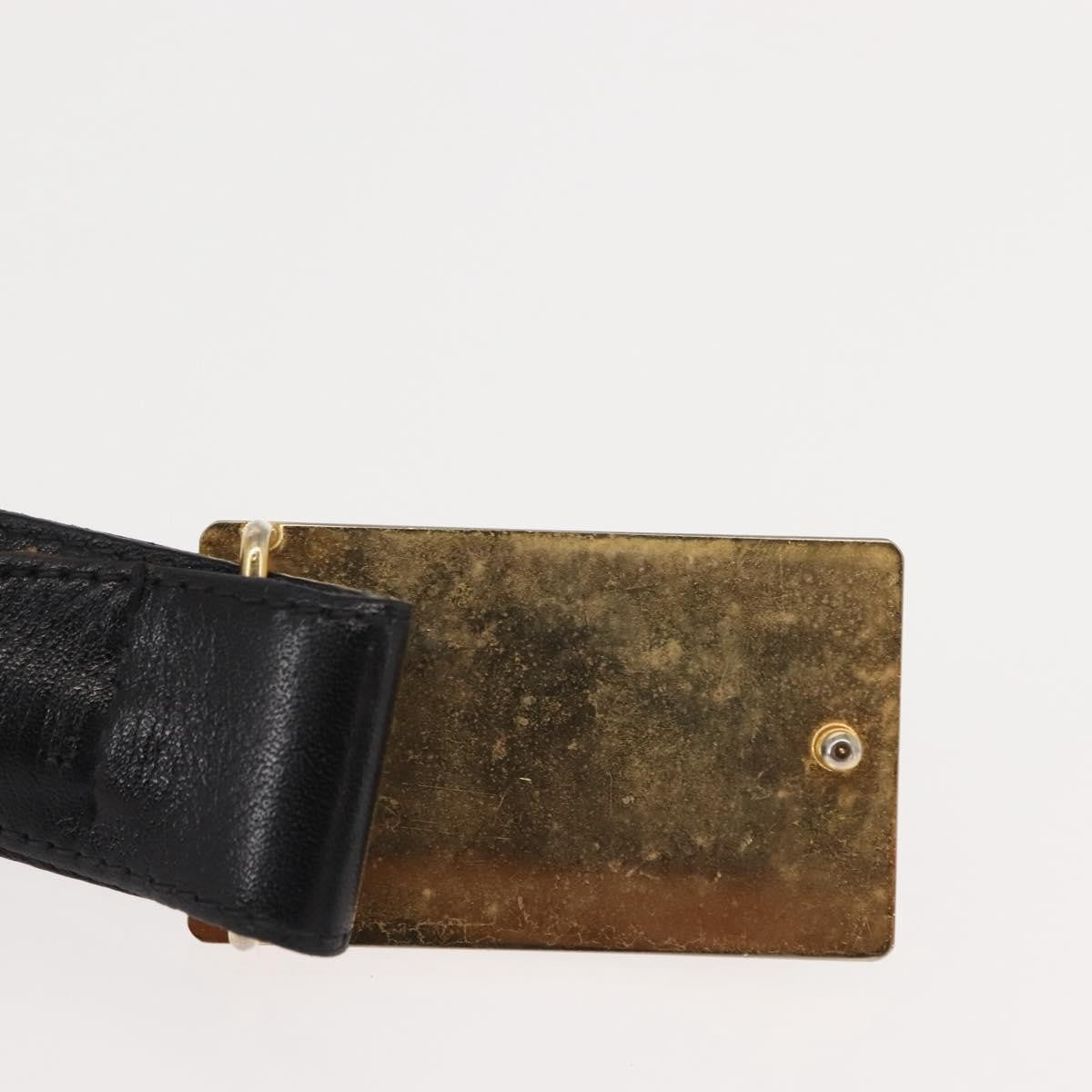 Celine Belt Leather with Metal, BLACK, LEATHER, Belts