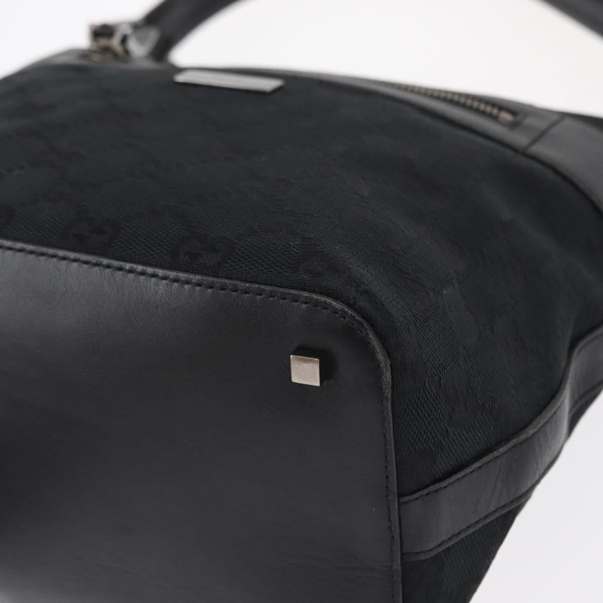 Gucci Vintage Shoulder Bag GG Canvas and Leather, BLACK, CANVAS, Shoulder bag
