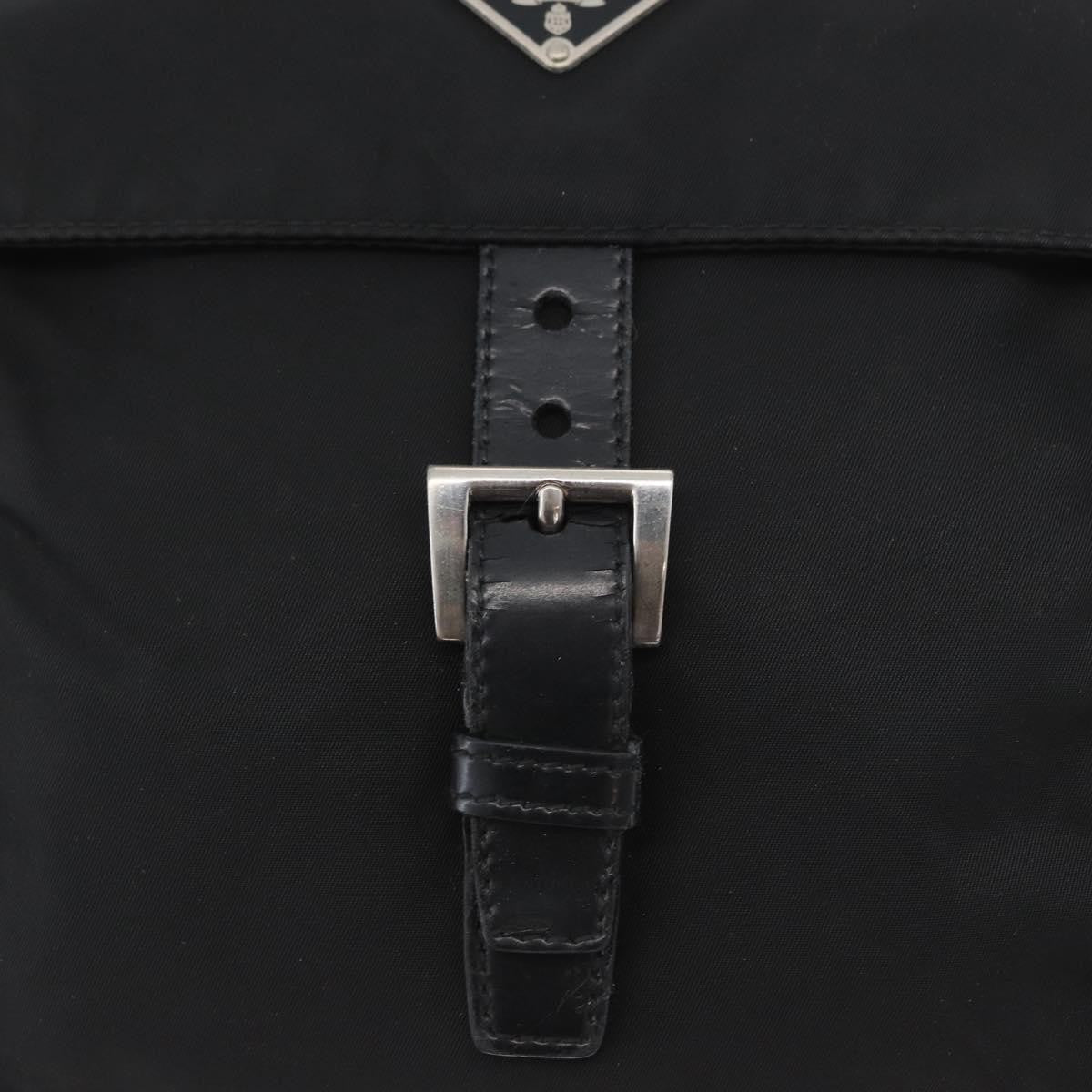Prada Buckle Messenger Bag Tessuto, Black, Nylon, Shoulder Bag