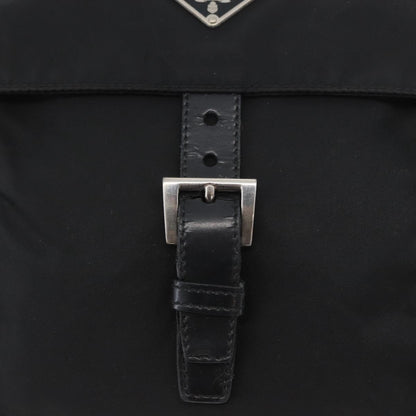 Prada Buckle Messenger Bag Tessuto, Black, Nylon, Shoulder Bag