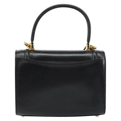 Bally Vintage Handbag Leather, Black, Leather, Handbag