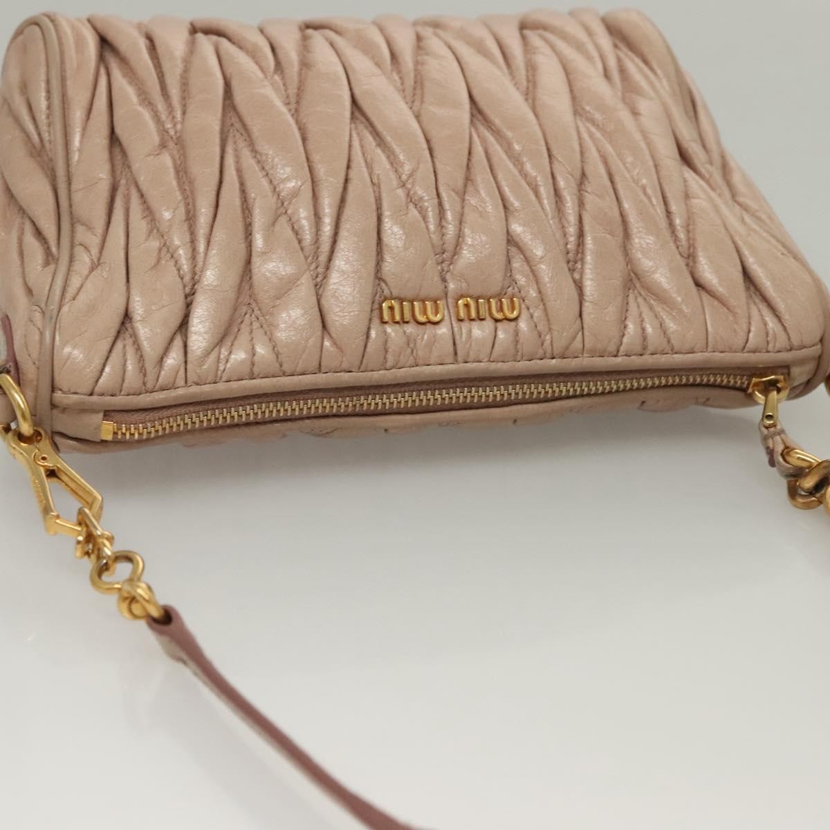 Miu Miu Zip Crossbody Bag Matelasse Leather, PINK, LEATHER, Shoulder bag