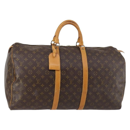 Louis Vuitton Keepall Bag Monogram Canvas, BROWN, CANVAS, Travel bag