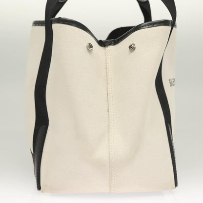 Balenciaga Navy Cabas Canvas with Leather, WHITE, CANVAS, Tote bag