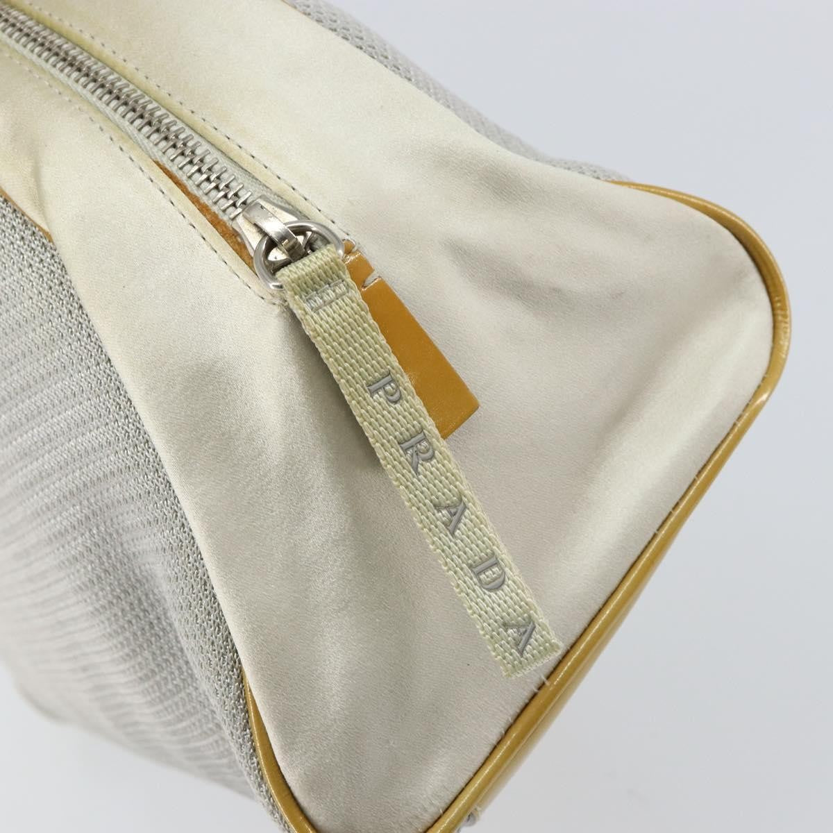 Prada Vintage Zip Handbag Tessuto, Silver, Nylon, Handbag