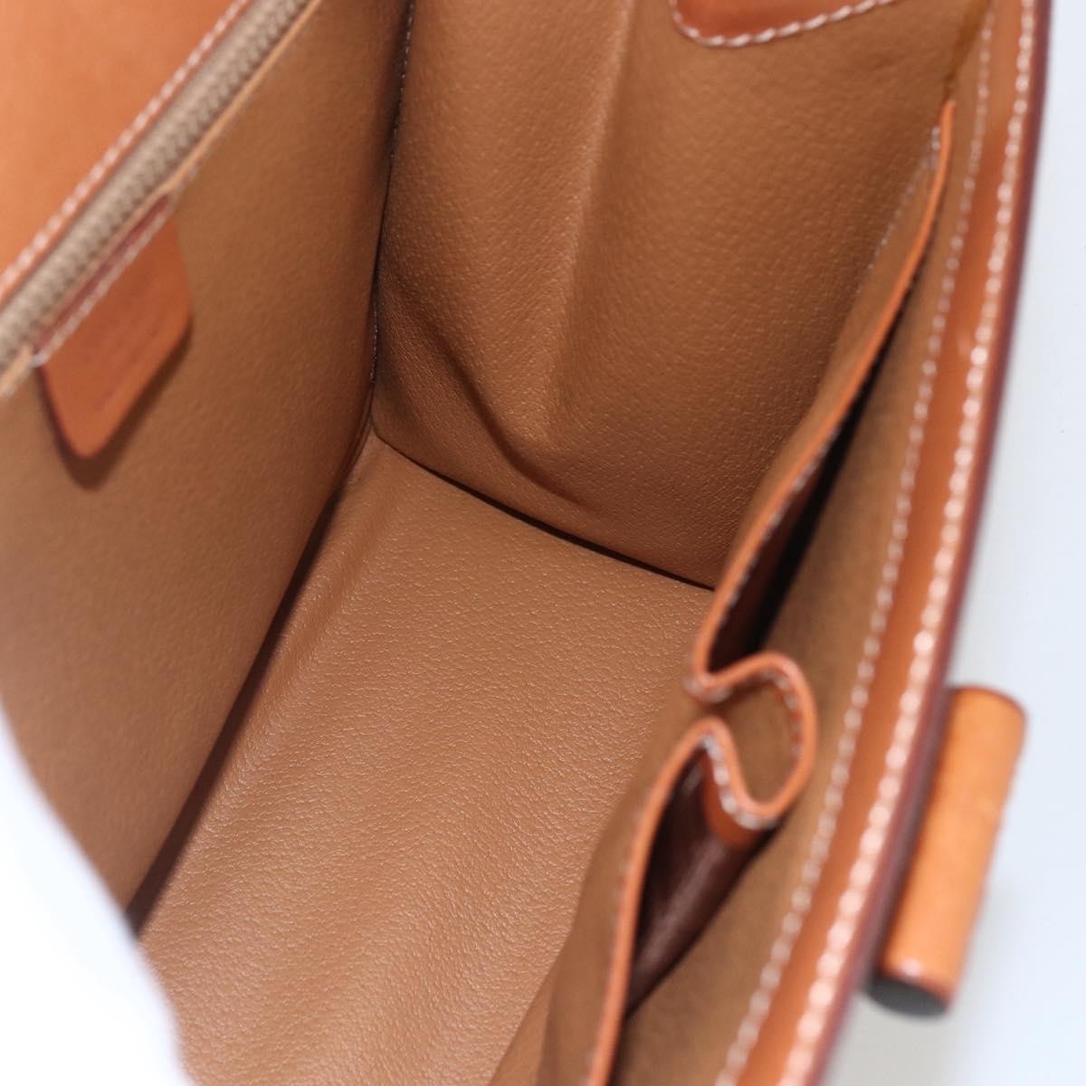 Celine Vintage Macadam Handbag Canvas and Leather, BEIGE, CANVAS, Handbag