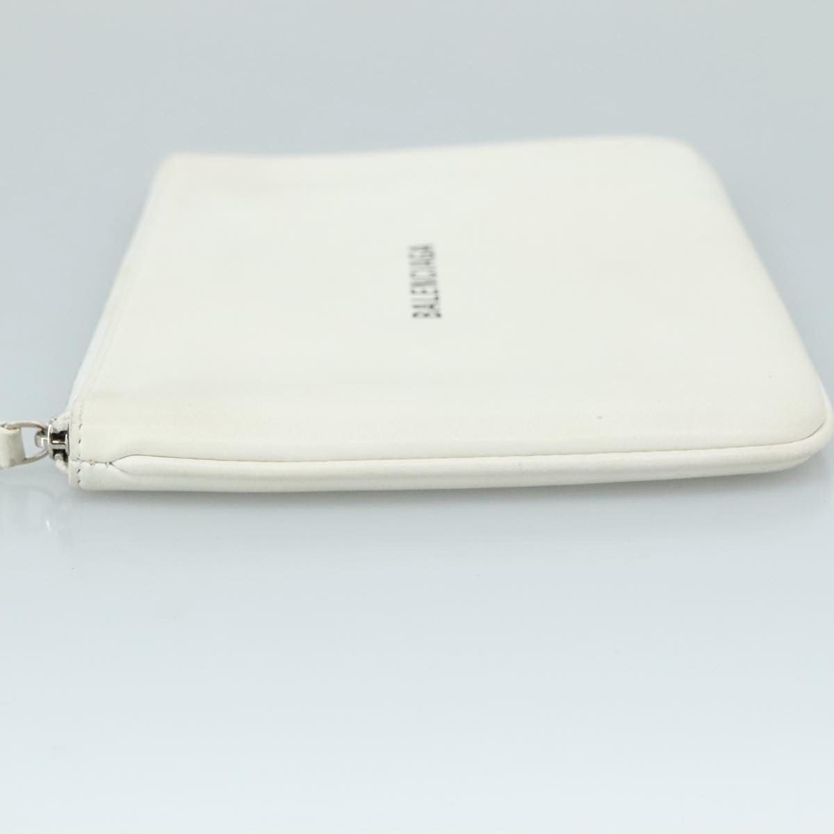Balenciaga Everyday Logo Pouch Printed Leather, WHITE, LEATHER, Clutche & pouche