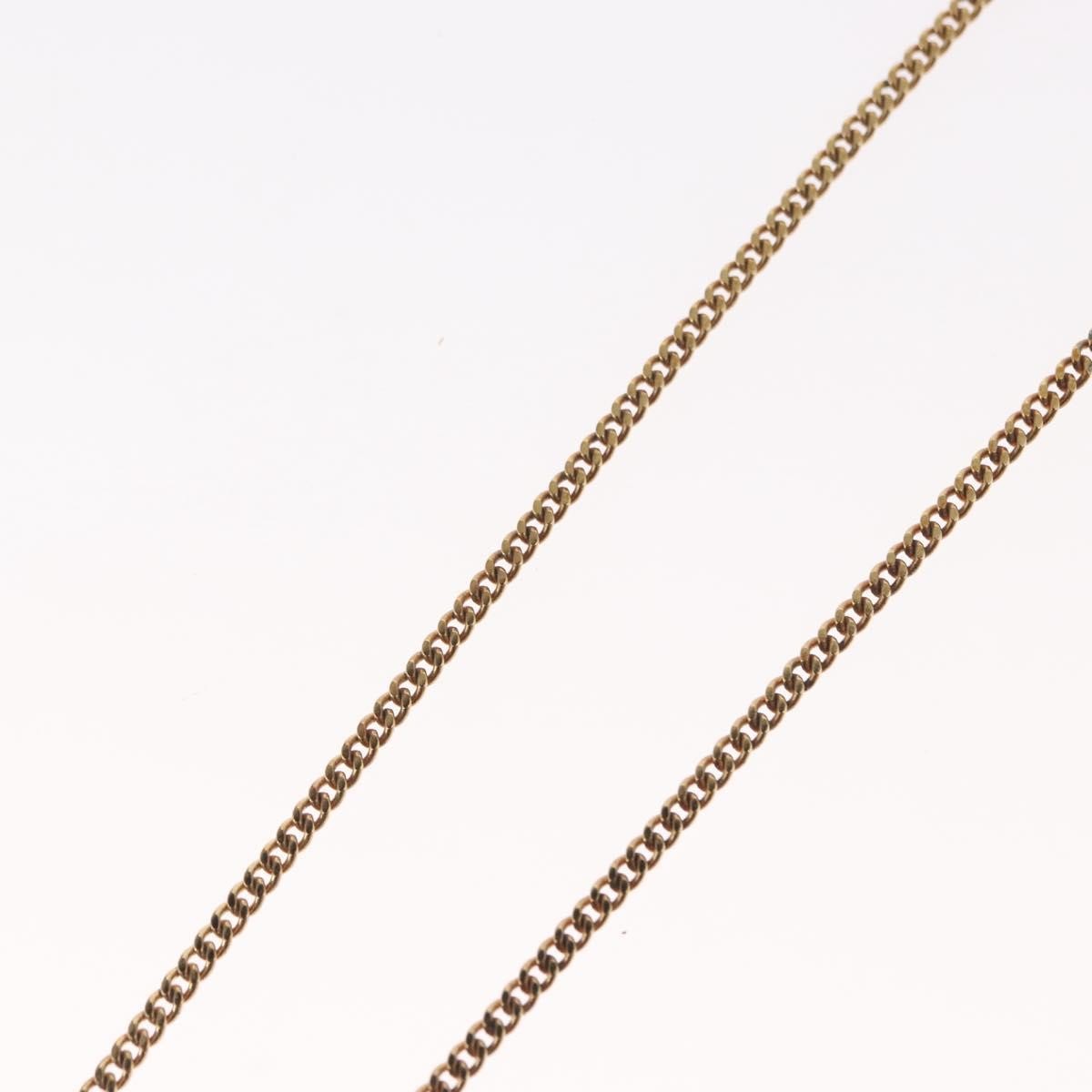 Christian Dior Vintage Logo Round Pendant Necklace Metal and Crystals, GOLD, METAL, Necklace