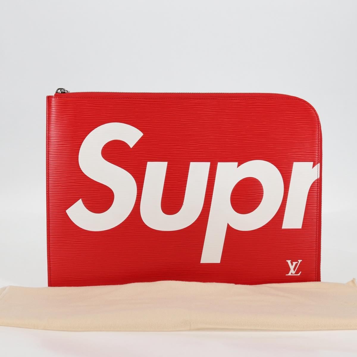 Louis Vuitton Pochette Jour Limited Edition Supreme Epi Leather, RED, LEATHER, Clutche & pouche