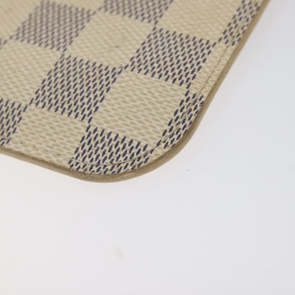 Louis Vuitton Neverfull Pochette Damier, WHITE, CANVAS, Clutche & pouche