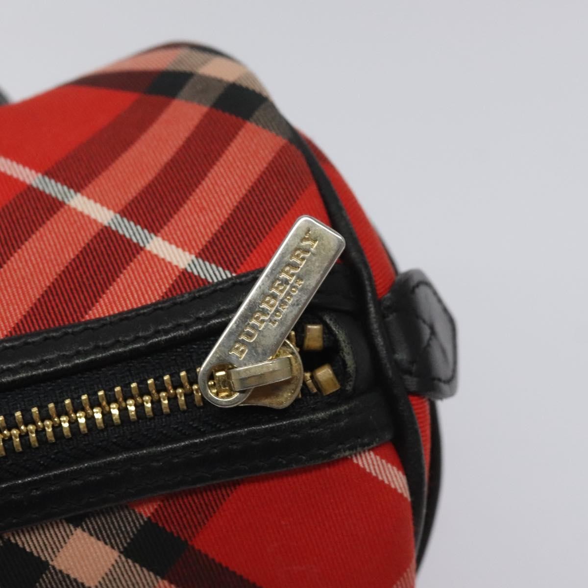 Burberry Blue Label Checked Bowling Nylon, RED, NYLON, Travel bag