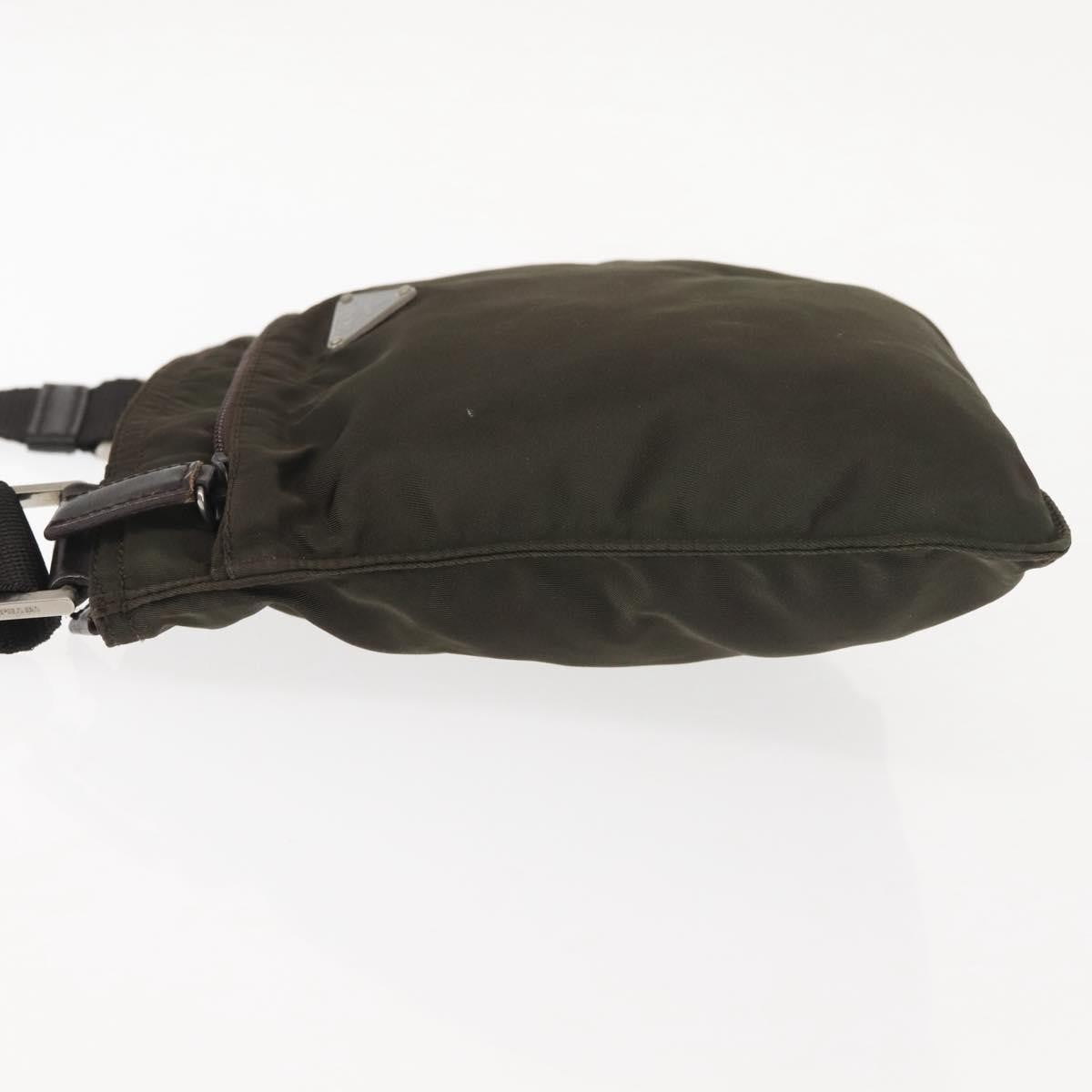 Prada Front Pocket Messenger Bag Tessuto, Khaki, Nylon, Shoulder Bag