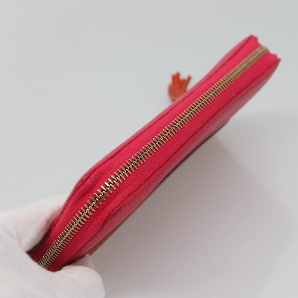 Gucci Bamboo Tassel Zip Wallet Leather, PINK, LEATHER, Wallets