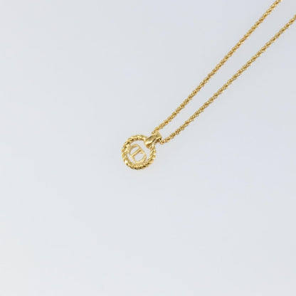 Christian Dior CD Round Pendant Necklace Metal, Gold, Metal, Necklace