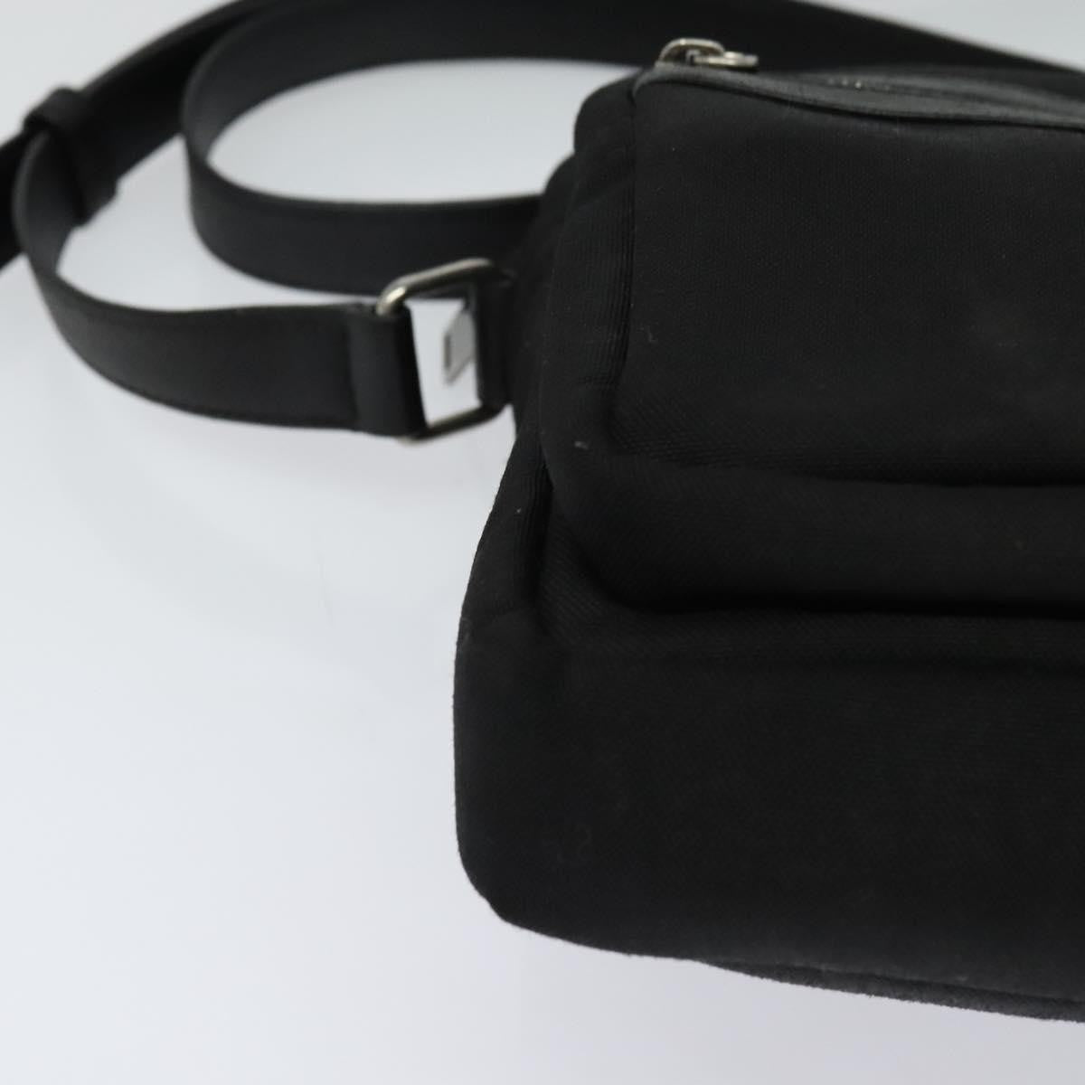 Saint Laurent Front Pocket Crossbody Bag Canvas, BLACK, CANVAS, Shoulder bag