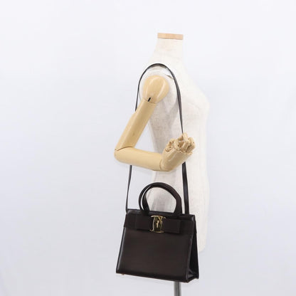 Salvatore Ferragamo Convertible Vara Bow Tote Leather, BROWN, LEATHER, Handbag
