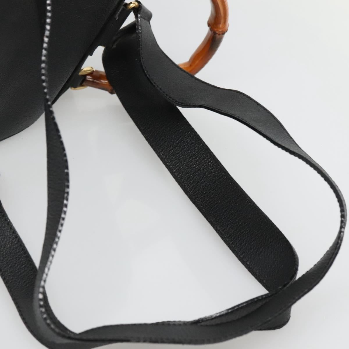 Gucci Vintage Bamboo Backpack Suede and Leather, Black, Suede, Backpack