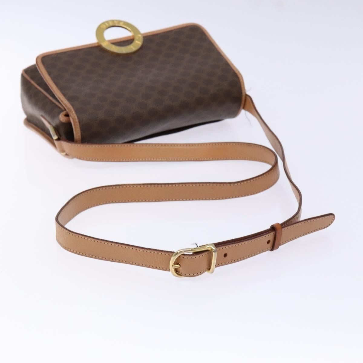 Celine Vintage Macadam Shoulder Bag Canvas, BROWN, CANVAS, Shoulder bag