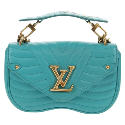 Louis Vuitton New Wave Chain Bag Quilted Leather, Blue, Leather, Shoulder Bag