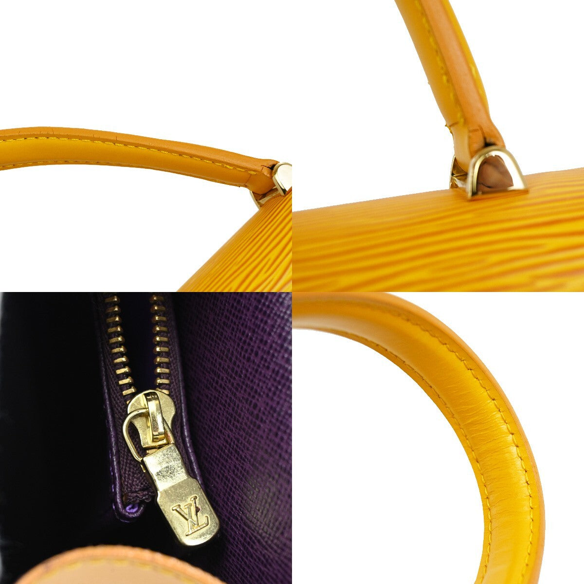 Louis Vuitton Malesherbes Handbag Epi Leather, YELLOW, LEATHER, Handbag