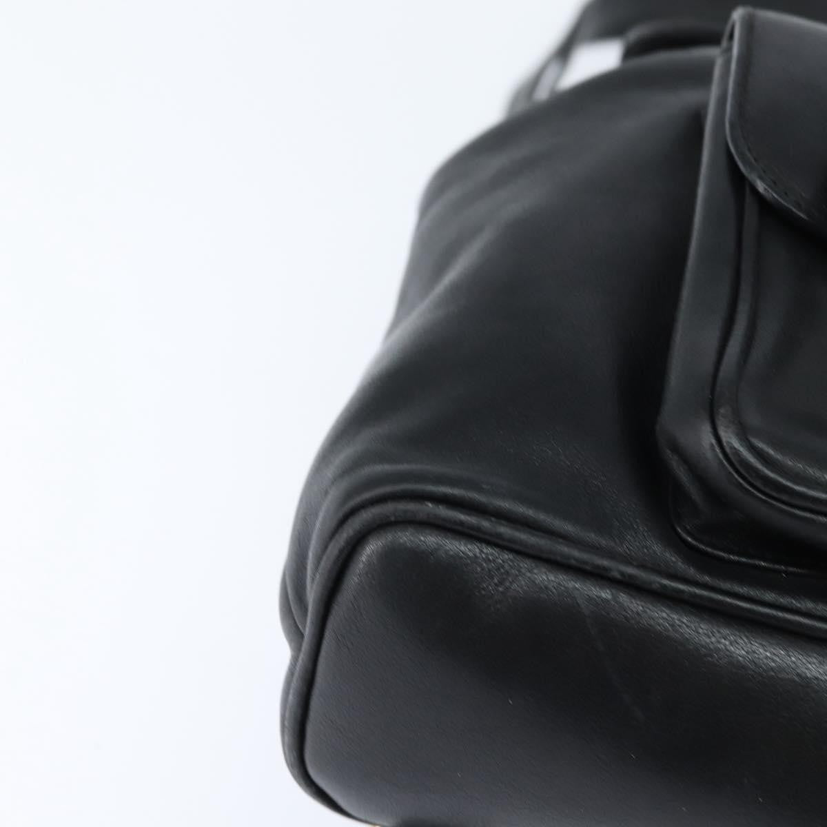 Gucci Vintage Bamboo Backpack Leather, BLACK, LEATHER, Backpack