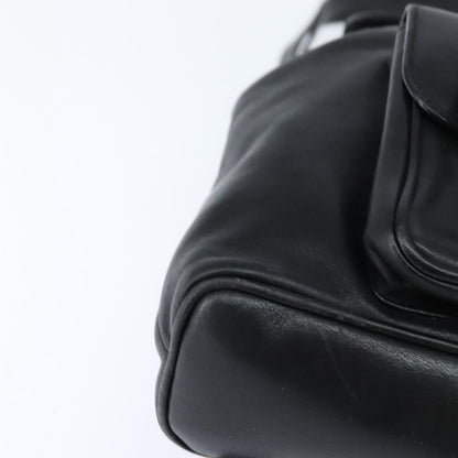 Gucci Vintage Bamboo Backpack Leather, BLACK, LEATHER, Backpack